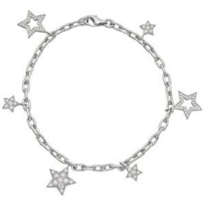 TIFFANY & CO. Platinum Ladies Star Collection DIAMOND Bracelet W/Receipt