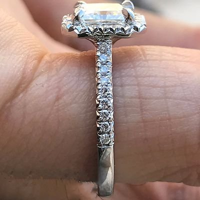 Radiant Halo Diamond Engagement Ring - 2.00+ CTW Soleste -Price For Setting Only - Image 3