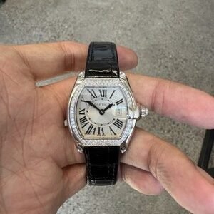 Cartier Roadster 2723 WE5002X2 18K WG Diamond Quartz 30mm Box Papers