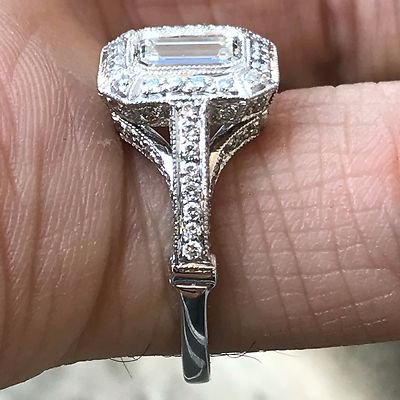 Emerald Cut Diamond Engagement Ring, 1.70 Carats TW , H SI1 Platinum - Image 3
