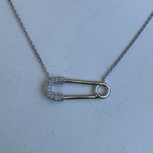 Diamond and Gold Safety Pin Pendant, Ben Dannie Design