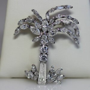 Palm Tree Diamond Broach Custom Jewelry - Unique Broach