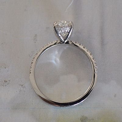 Oval Diamond Engagement Ring - Set in Platinum Diamonds Down Shank - HD VIDEO - Image 4