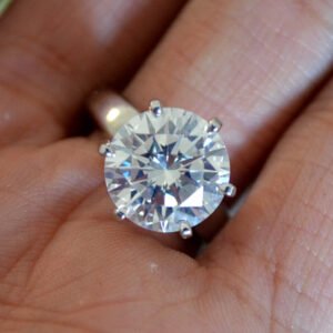 5.20 + Carat Round Diamond Engagement Ring - K Color , VS2 Clarity- GIA Cert