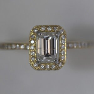 1.4+ CTW Diamond and 18k Gold Engagement Ring - Nice Emerald Cut Diamond