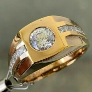 1.36 Carat TW Mens Diamond Ring / Wedding Ring / Band , 14k Gold