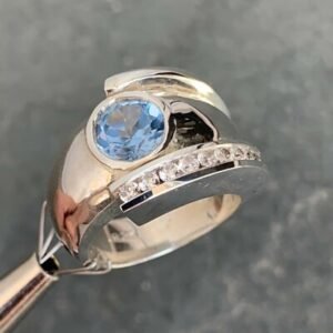 Light Blue Sapphire And Diamond Ring, 1.60 Carat - Ben Dannie Original Design