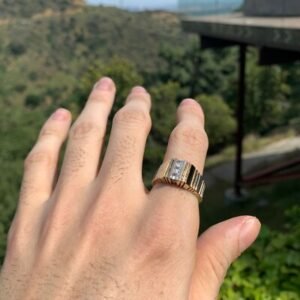 0.60 Carat Diamond Ring/Band, 10 Karat, 1980s Ben Dannie Original Design