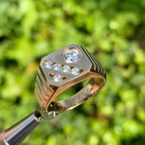 0.80 Carat Diamond Ring/Band, 10 Karat, 1980s Ben Dannie Original Design