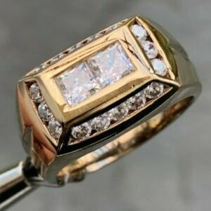 1.2 Carat TW Mens Diamond Ring / Wedding Ring / Band , 14k Gold Heavy