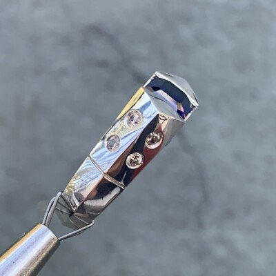 Emerald Cut Blue Sapphire Ring, 2.8 Carat TW, Ben Dannie Original Design - Image 4