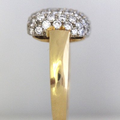 Puffed Diamond Paved Ring, 1.82 Carat , 18k, 1990's - Ben Dannie Design - Image 5