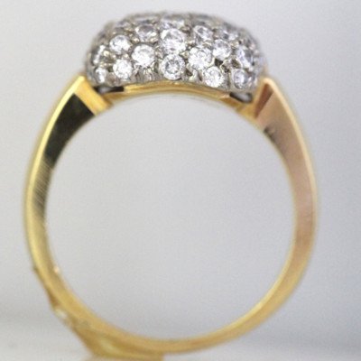 Puffed Diamond Paved Ring, 1.82 Carat , 18k, 1990's - Ben Dannie Design - Image 6