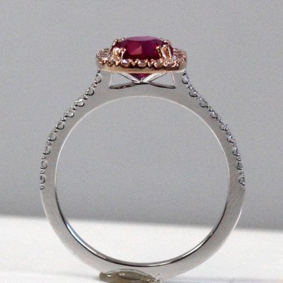 1.20 Carat Round Ruby and Diamond Ring - Image 3