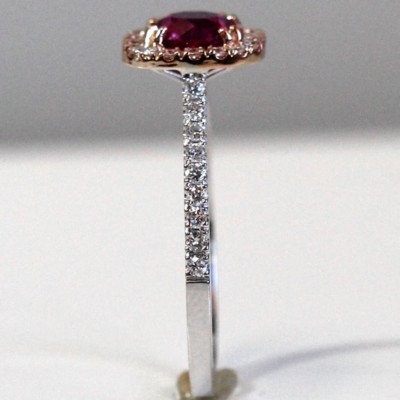 1.20 Carat Round Ruby and Diamond Ring - Image 4