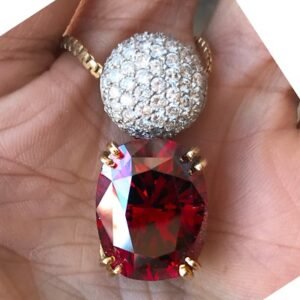 21.60 Cushion Red Rhodolite Garnet Pendant
