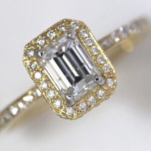 Emerald Cut Diamond Engagement Ring, 1.44Carat TW, 18k Yellow