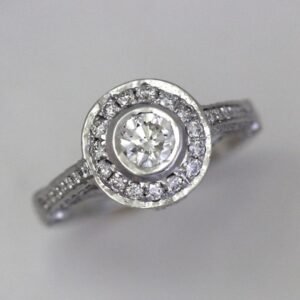 1.21 Carat TW Round Diamond Engagement Halo Ring