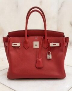 Hermes Birkin 30 Rouge Red Epsom Palladium Hardware