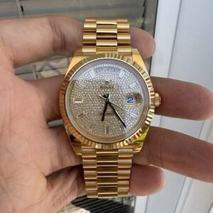 2023 Rolex Day-Date 228238 18K YG President Diamond Pave Dial 40mm Box Papers