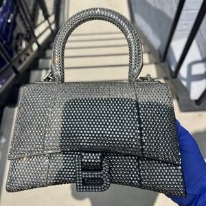 Balenciaga Hourglass Xs Crystal Crossbody Bag Women