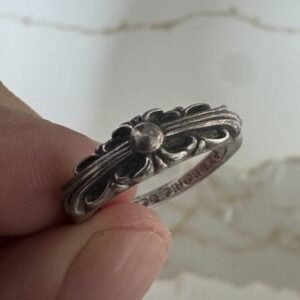 Chrome Hearts Size Size 8 Baby Classic Floral Cross Ring Silver