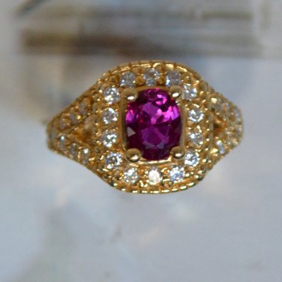 Ruby Ring With Diamonds Set In Yellow Gold - Image 4