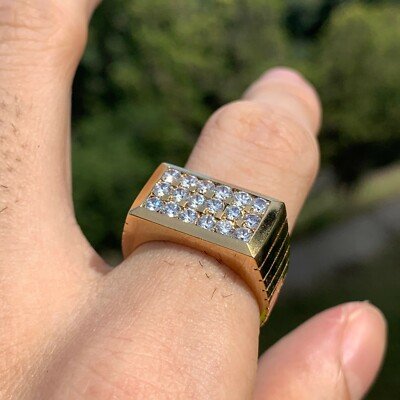 1.08 Carat Diamond Ring/Band, 10 Karat, 1980s Ben Dannie Original Design - Image 4