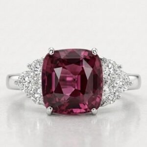 10 Ct Tw Huge Cushion Natural Pink Spinel & Diamond, Custom Ring - SEE HD VIDEO