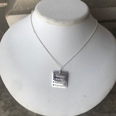 Custom Name Dog Tags With Birthday and Birthstones- 14 K White Gold - Image 3