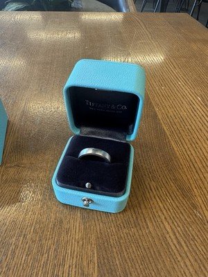Tiffany & Co Charles Mens Platinum Band Size 7.5 w/ Box & Receipt - Image 3