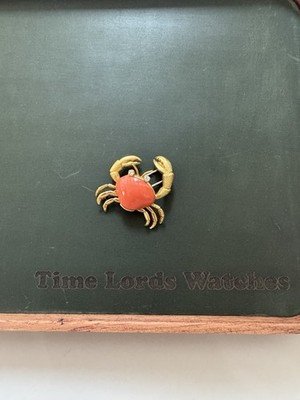 Vintage Coral and Diamond Crab Brooch - Image 4