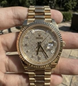 2023 Rolex Day-Date 228238 18K YG President Diamond Pave Dial 40mm Box Papers
