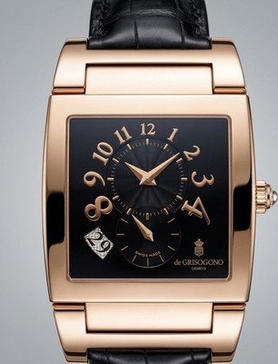 Mens de Grisogono Uno DF N11 Dual Time Date Solid 18K Gold