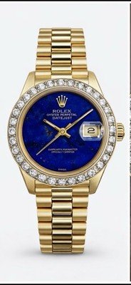 Rolex President Datejust Ladies 6917 Factory Lapis Lazuli Dial 18K Yellow Gold