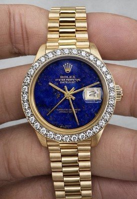 Rolex President Datejust Ladies 6917 Factory Lapis Lazuli Dial 18K Yellow Gold - Image 2