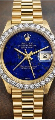 Rolex President Datejust Ladies 6917 Factory Lapis Lazuli Dial 18K Yellow Gold - Image 7