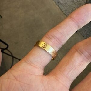 Cartier Love Round Ring 18k Yellow Gold 5.5 mm Band Size 63
