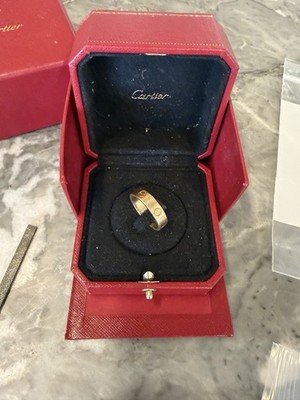 Cartier Love Round Ring 18k Yellow Gold 5.5 mm Band Size 63 - Image 3