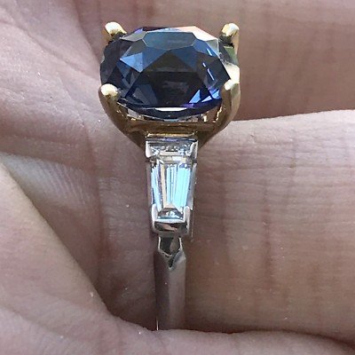 Tanzanite Natural 4.30 Carat Cocktail Ring Vivid Blueish Purple, Block D - Image 5