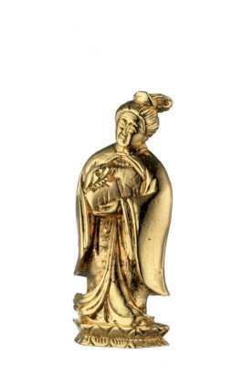 Chess set: 32 piece, Oriental inspired design,Solid Silver and Silver Gold Plate - Image 8