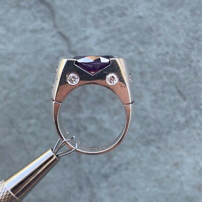 Oval Cut Purple Gemstone Ring, 2.8 Carat TW, Ben Dannie Original Design - Image 3