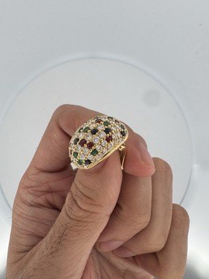 14k Yellow Gold 1.0ct Multi Gemstone 1.80ct Diamond Earrings - 10.52 gms, 1.0 in - Image 2