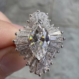 Amazing Ballerina Diamond & Platinum Ring Marquise Center Stone 2.25 Apprx CTW