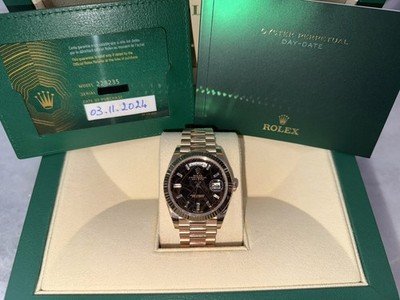 Rolex 2024 228235 Day-Date 40mm Eisenkiesel Dial Rose Gold Box Papers - Image 2