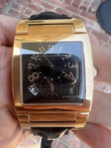 Mens de Grisogono Uno DF N11 Dual Time Date Solid 18K Gold