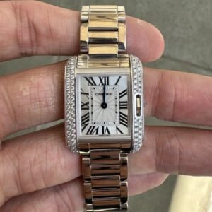 Cartier Tank Anglaise 18k White Gold 30.2mm x 22.7mm Quartz WT100008 3488 !