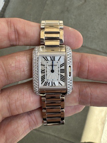 Cartier Tank Anglaise 18k White Gold 30.2mm x 22.7mm Quartz WT100008 3488 !