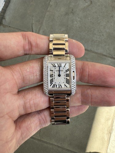 Cartier Tank Anglaise 18k White Gold 30.2mm x 22.7mm Quartz WT100008 3488 ! - Image 2
