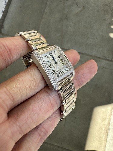 Cartier Tank Anglaise 18k White Gold 30.2mm x 22.7mm Quartz WT100008 3488 ! - Image 3